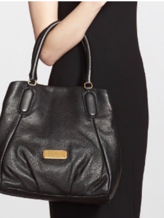 Marc By Marc Jacobs Handbags - Marc by Marc Jacobs Black Leather Tote with Gold Plaque